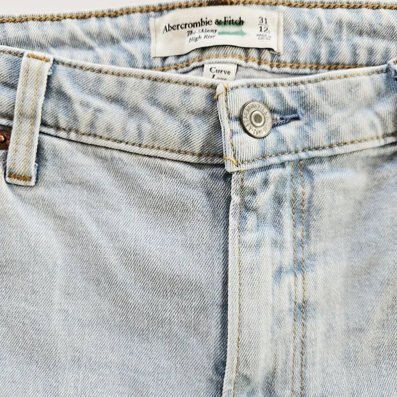 Abercrombie & Fitch The Skinny Ultra High Rise Curve Love Split Hem Jeans 31/12 - Picture 5 of 11